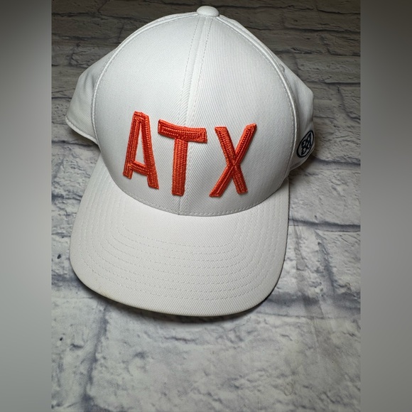 G/FORE ATX White SnapBack Cap with Orange Embroidery. - Picture 1 of 4